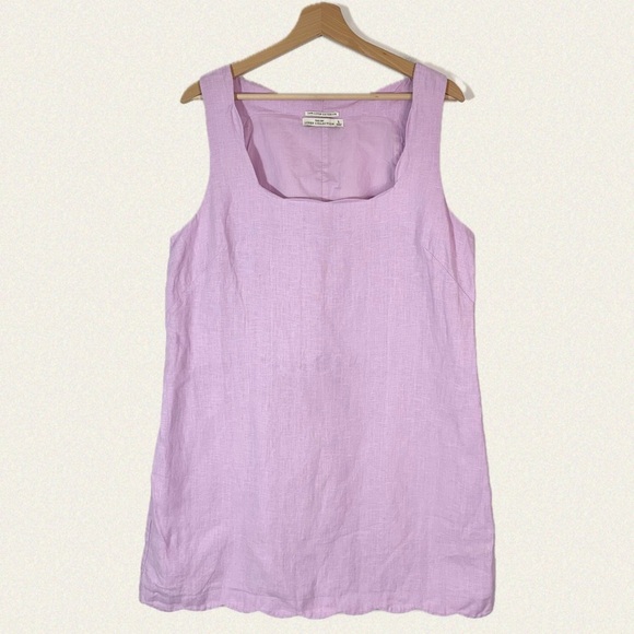 Abercrombie & Fitch Premium Linen Scalloped Mini Dress - Picture 6 of 8